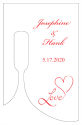 Love Swirly small Bottoms Up Rectangle Wine Wedding Label